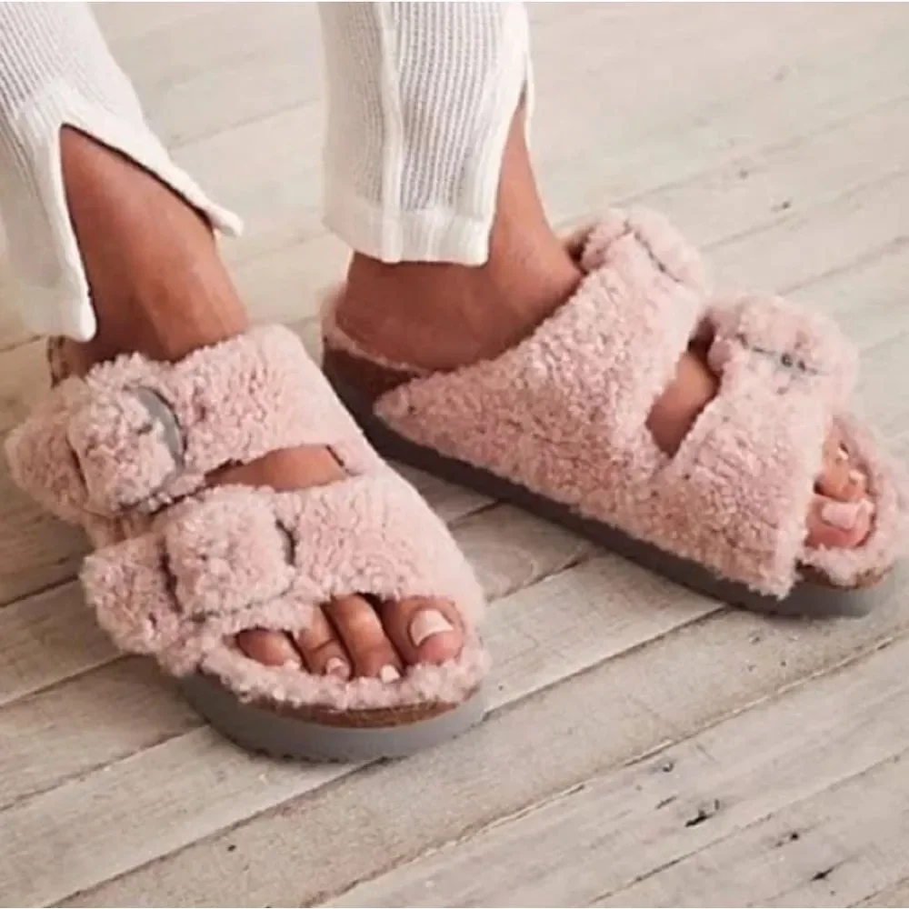 BIRKENSTOCK PAPILLIO pink fur sandals shoes women’s eur 39 new - Picture 8 of 9